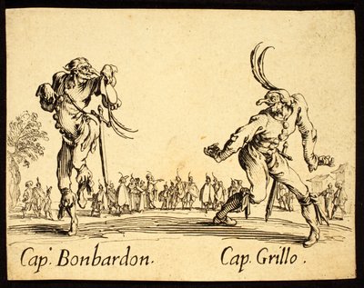 Kapiteins Bonbardon en Grillo, 1622 door Jacques Callot